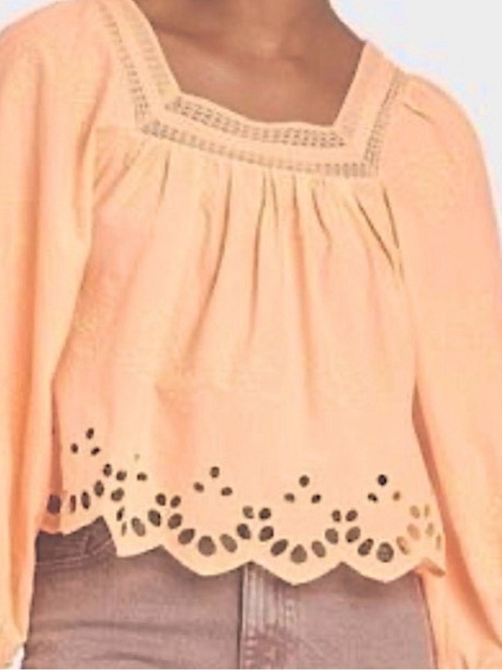 Universal Thread Peach Embroidered Blouse